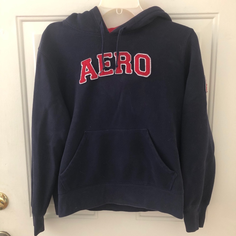Medium Navy Aeropostale Hooded Sweatshirt